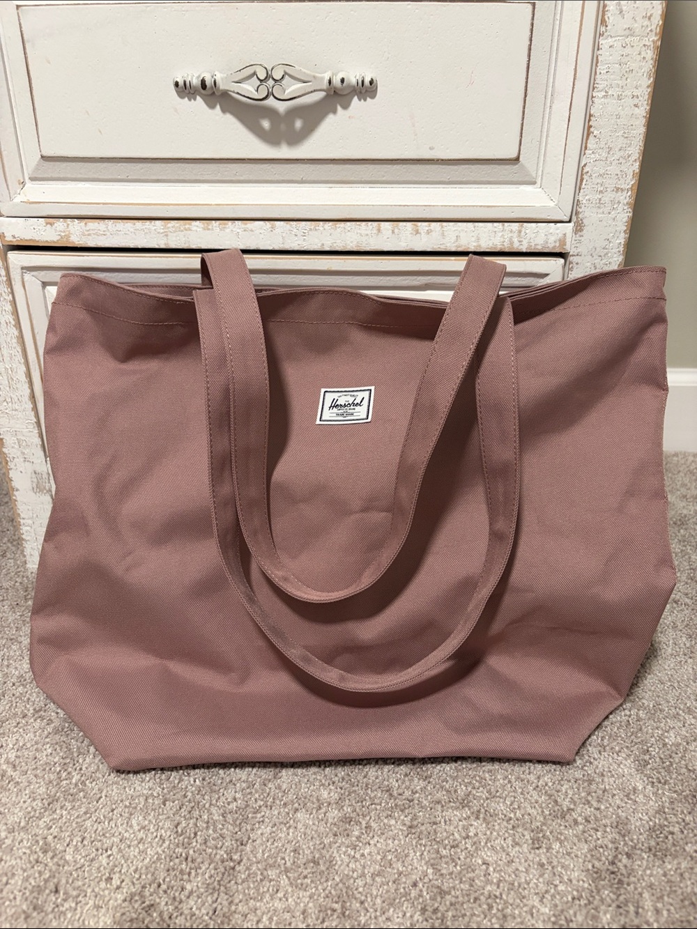 Herschel Alexander Zip Tote Bag Ash Rose Pink Large Travel Work Gym Shoulder Bag